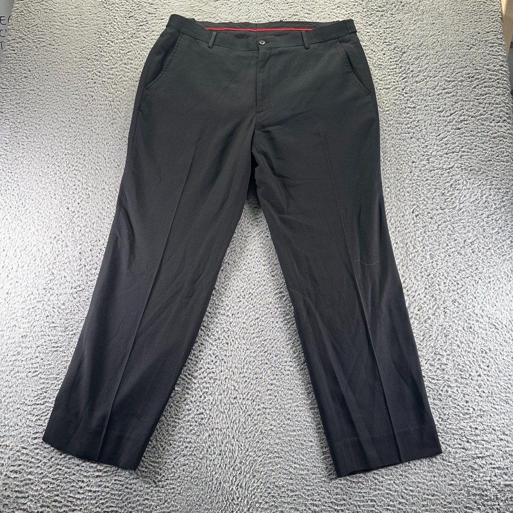 Alfani Pant Mens 38x30 Black Polyester Dress Straight Leg Business Office Career